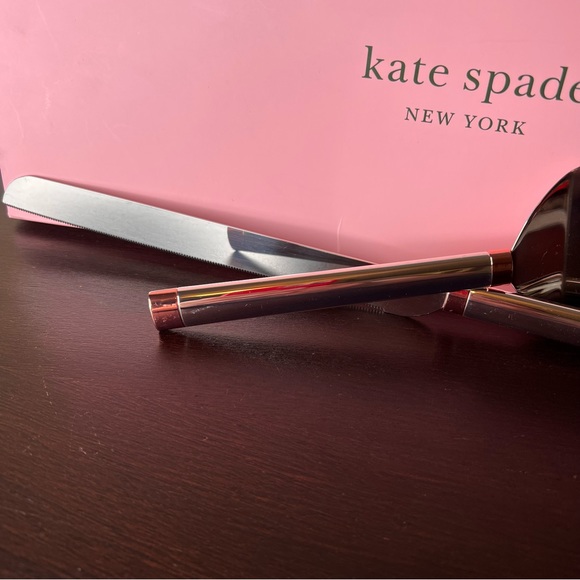 Retired Kate Spade X Lenox 2pc. Cake Serving Set, Stainless Steel w Silver - Picture 3 of 6